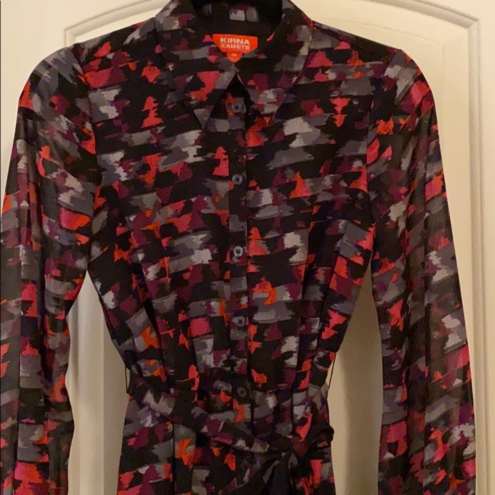Multi color long sleeves dress